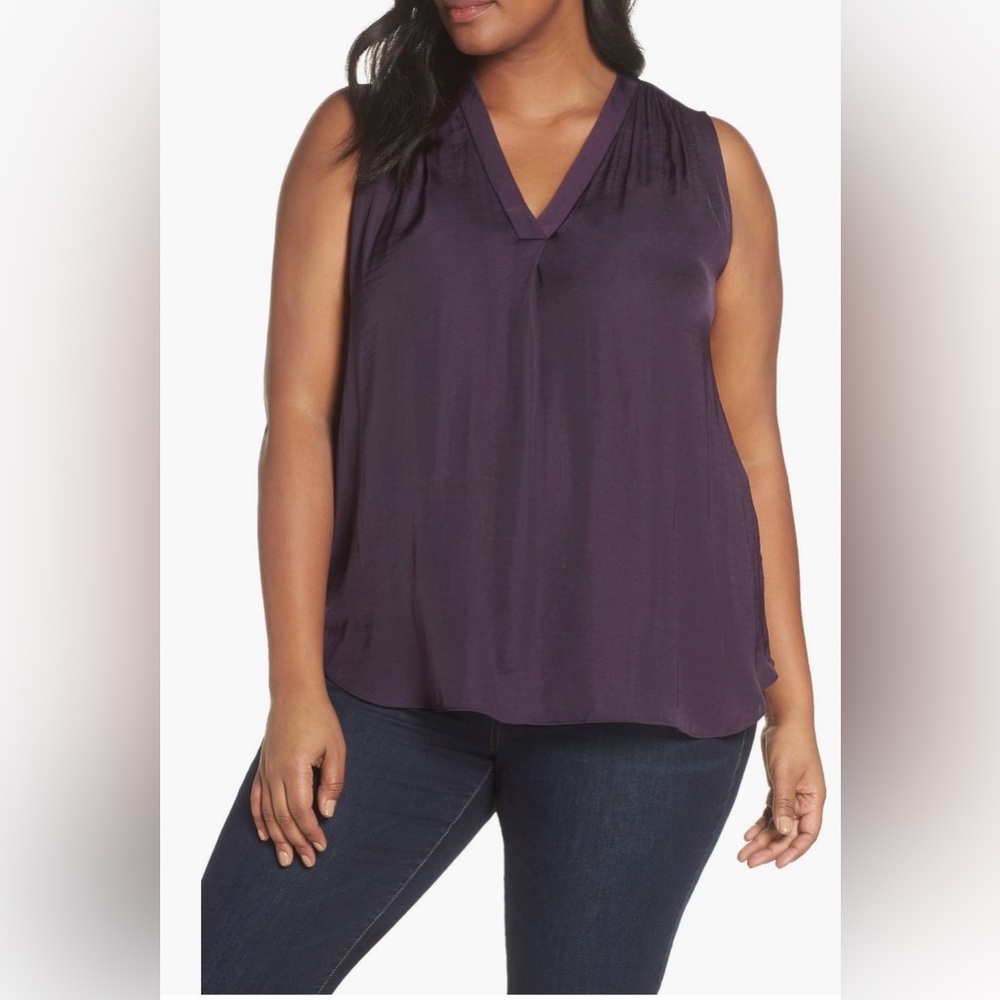 ***3 for $30*** Vince Camuto Deep Purple Sleeveless Blouse